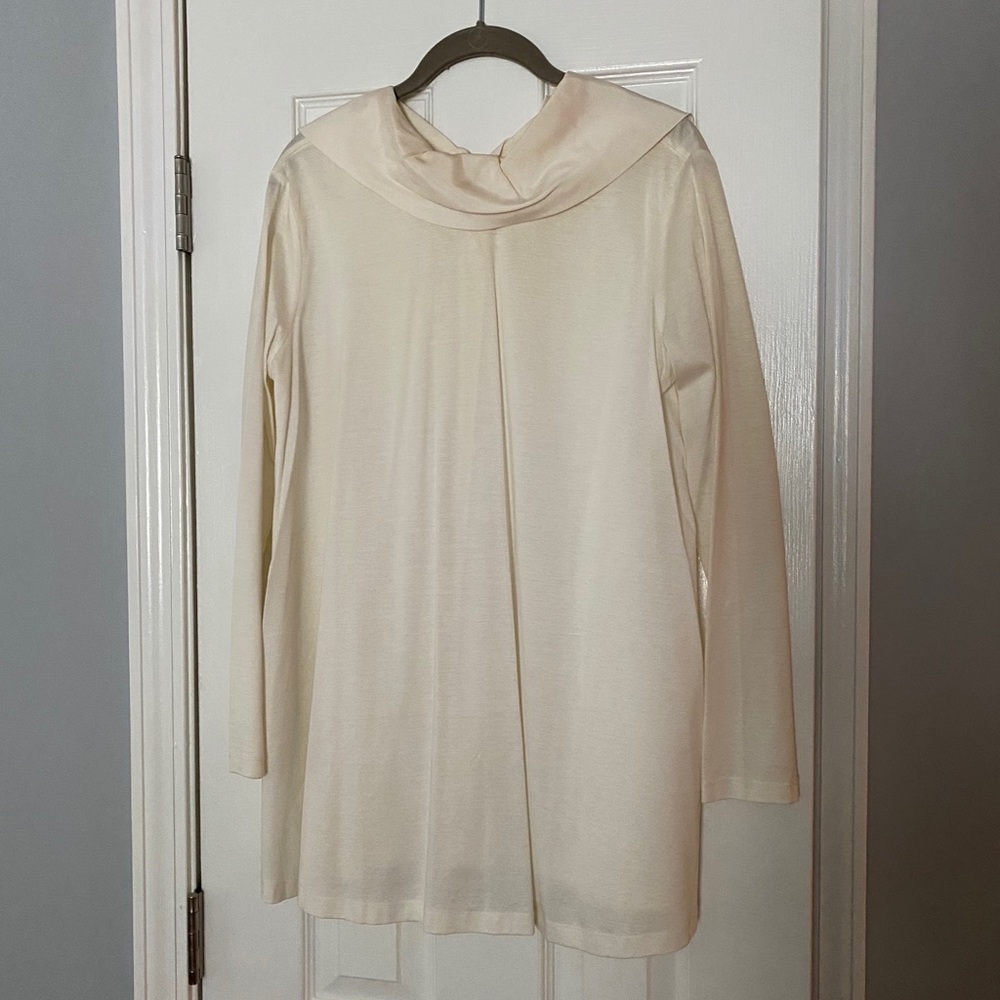 COS Back Button Detail Top - Cream Size M Minimalist Top